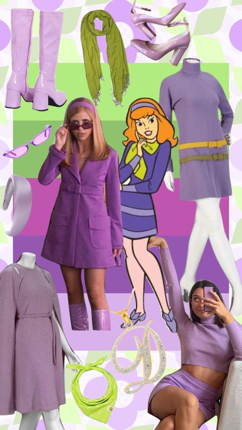 Daphne Costume Inspo Cartoon Characters Inspired Outfits, Movie Character Ideas, Spooky Outfits, Mystery Gang, Daphne Scooby Doo Costume, Scooby Doo Costumes, Halloween Costumes 2022, Daphne Costume, Daphne Blake