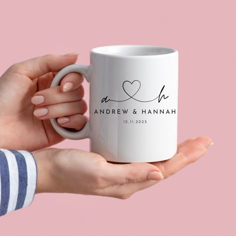 Personalized Mr & Mrs Coffee Mugs, Custom Wedding Gift, Personalized Wedding Mugs, Engagement Gift Wedding Mug, Sublimacion Ideas, Wedding Mugs, Mr And Mrs Wedding, Custom Wedding Gifts, Wedding Souvenirs, Mug Personalized, Mug Custom, Mug Printing