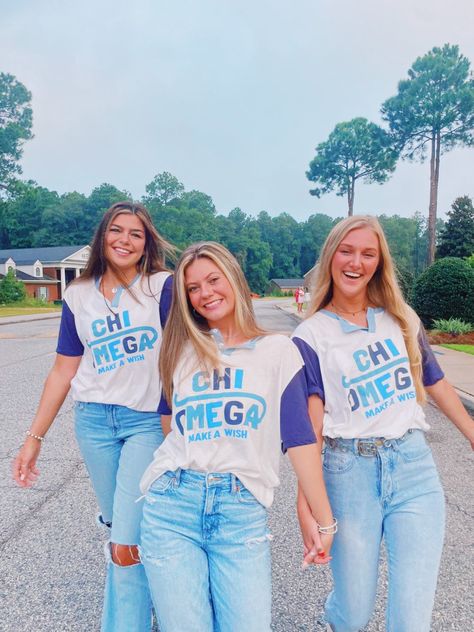 Aoii Philanthropy Recruitment, Recruitment Sisterhood Round, Sorority Philanthropy Shirts, Philanthropy Round Recruitment, Sorority Philanthropy Events, Philanthropy Round Recruitment Outfits, Dphie Shirts, Sorority Recruitment Decorations, Chi Omega Bid Day