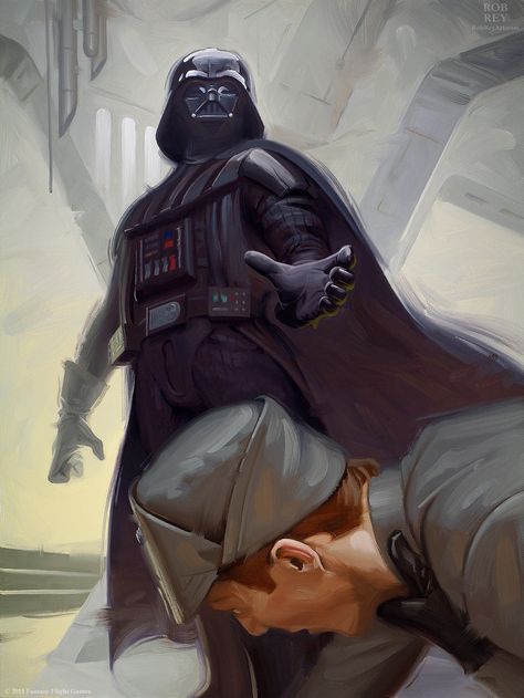 Force Choke by Rob Rey - robreyart.com Luke And Vader Fan Art, Darth Vader Comic Art, Darth Vader Force, Darth Vader Unmasked Art, Darth Vader Using The Force, Grey Jedi, Dark Lord Of The Sith, Dark Vador, Storm Trooper