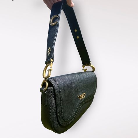 Guess G-Dream Black Flap Saddle Bag Guess Bags Black, Handbag Inspiration, Bag Wishlist, Guess Handbag, Guess Women, Zipper Storage, 2025 Year, Guess Handbags, Guess Bags