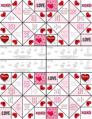 Valentine Fortune Teller-FREE Printable! - Toys In The Dryer Fortune Teller Paper, Valentine Template, Fortune Tellers, Valentine Activities, Astuces Diy, Valentines Presents, Valentines Printables Free, Diy Valentines Crafts, Valentines School