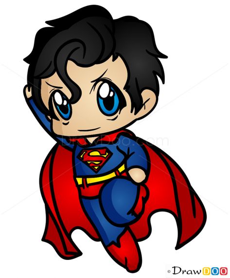 How to Draw Superman, Chibi Animated Superman, How To Draw Superman, Chibi Superman, Birthday Drawing Ideas, Superman Drawing, Birthday Drawing, Superman Man Of Steel, Marvel Superhero Posters