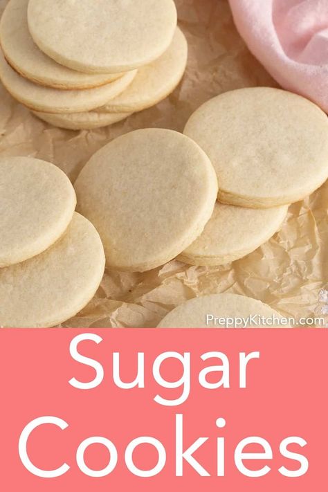 These no-spread sugar cookies from Preppy Kitchen are perfect for cutouts, totally delicious and best of all, the dough is easy to work with and needs minimal chilling. Perfect to decorate for Fall, Halloween, Thanksgiving, Christmas - you get the idea! #sugarcookies #cookies #bestsugarcookies No Spread Sugar Cookies, Halloween Sugar Cookies Decorated, Spice Sugar Cookies, Halloween Cookie Recipes, Pumpkin Sugar Cookies, Perfect Sugar Cookies, Sugar Cookie Recipe Easy, Best Sugar Cookie Recipe, Halloween Sugar Cookies