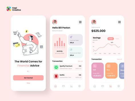 Financial App Design, Financial App Ui Design, Finance App Design, Fintech App Ui Design, Finance App Ui Design, Expense Tracker App, Ui Design App, Creative App Design, Fintech App