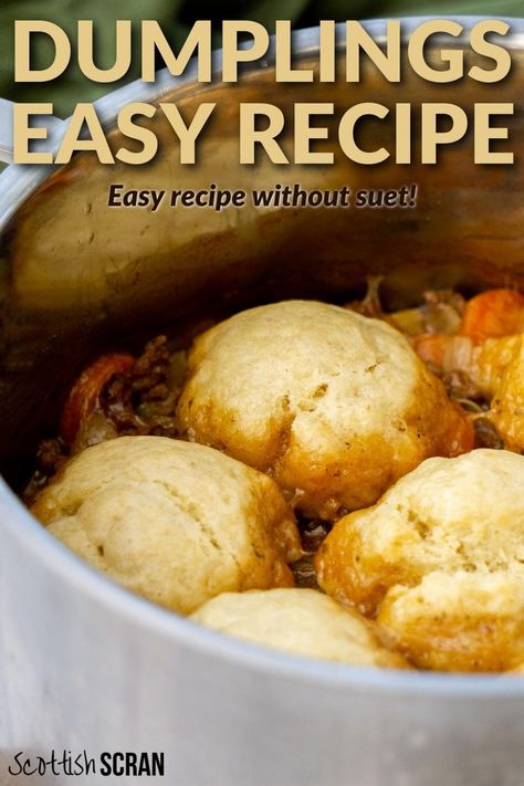 Dumpling Recipe | Easy Dumpling Recipe | Dumplings and Stew Recipe | British Dumplings Recipe Dumpling Stew Recipe, South African Stew And Dumplings, Dumpling Recipe For Beef Stew, Suet Dumplings Recipe Stew, Dumplings Without Suet, Baked Dumplings Recipe, How To Make Easy Dumplings, Suet Dumplings Recipe, Making Dumplings Easy Recipes