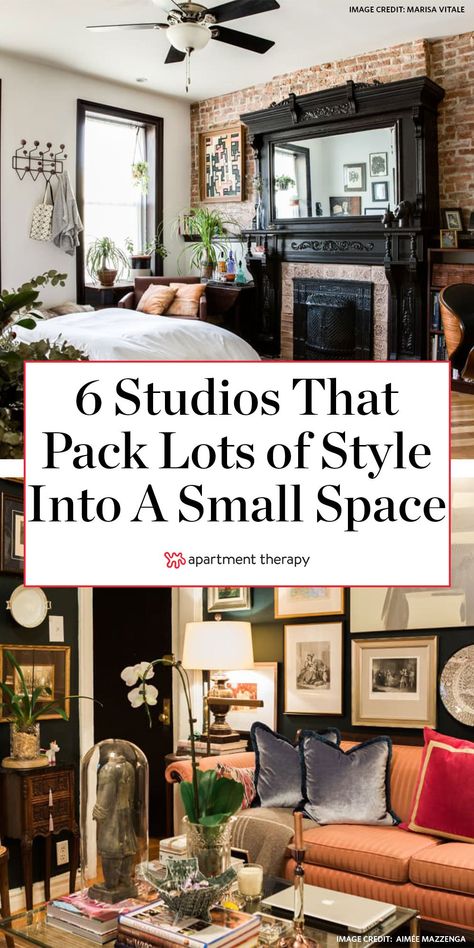 Maximalist Decor Small Spaces, Small Space Inspiration, Small Space Hacks, Tiny Studio Apartments, Studio Apartment Divider, Colorful Apartment, Apartment Decoration, Space Apartments, Tiny Apartments