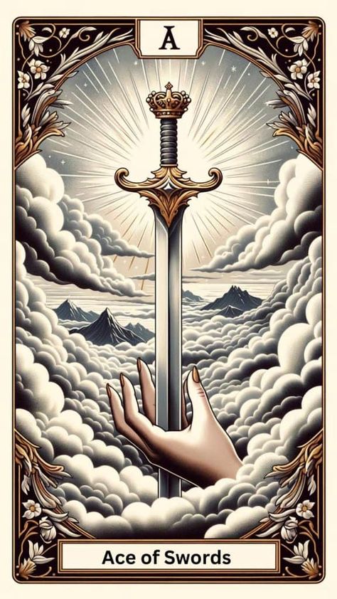 Ace Of Swords Tarot, Tarot Cards Art Illustration, Ace Of Swords, Swords Tarot, Tarot Meanings, Online Tarot, Animal Symbolism, Tarot Cards Art, Spiritual Truth