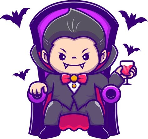 Cute Dracula Sit On Sofa With Blood Juice And Bat Cartoon Vector Illustration - Icons by Canva Cute Dracula, Bat Cartoon, Dracula, One Design, Bat, Juice, Vector Illustration, Sofa, Canvas