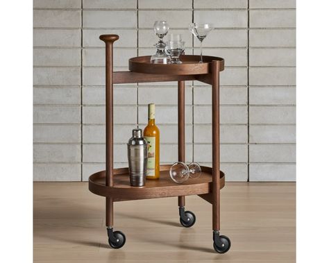 Por Favor Bar Cart | Modern Furniture | Blu Dot Small Bar Cart, Wood Bar Cart, Tall Side Table, Molded Chair, Velvet Lounge Chair, Small Bar, Sophisticated Decor, Traditional Sofa, Blu Dot