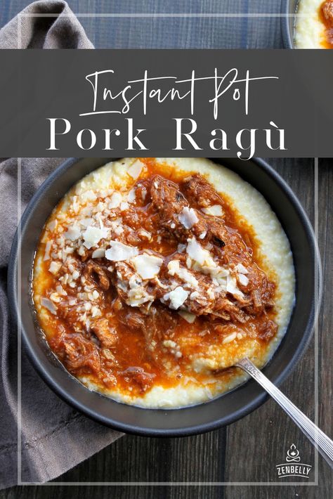 Instant Pot Pork Ragu | Zenbelly Ragu Instant Pot, Pork Ragu, Boston Baked Beans, Boneless Pork Shoulder, Cooking App, Veggie Noodles, Instant Pot Pork, How To Cook Pork, Gluten Free Recipes For Dinner