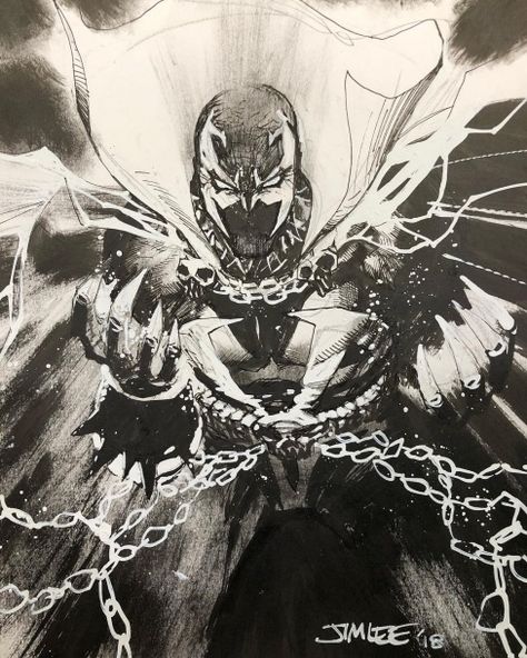 Jim Lee Comic Art, Spawn Marvel, Comic Room, Jim Lee Art, Comic Sketch, Spawn Comics, Pencils Art, Todd Mcfarlane, Cartoon Artwork