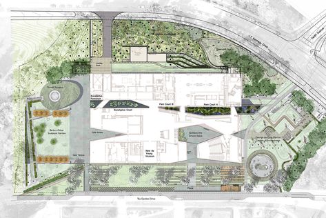 NEW DE YOUNG MUSEUM GARDENS — HOOD DESIGN STUDIO Museum Floor Plan, Museum Flooring, Architecture Diagram, Rendered Floor Plan, Museum Plan, Hood Design, Landscape Design Plans, Heritage Museum, Golden Gate Park