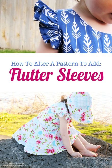 Flutter Sleeve Pattern, Sewing Patterns Girls, Trendy Sewing, Baby Sewing Projects, Baby Clothes Patterns, Altering Clothes, Sewing Patterns For Kids, Easy Sewing Patterns, Diy Couture