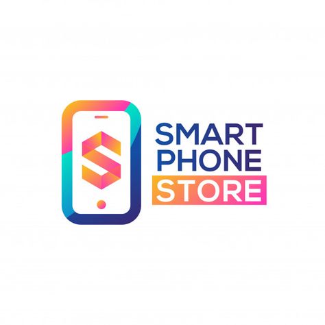 Smart phone store logo vector Premium Ve... | Premium Vector #Freepik #vector #background Phone Store Logo, Appliance Logo, Apple Iphone Repair, Db Logo, Shopping Online Logo, Mobile Logo, Mobile Store, Phone Logo, Phone Store