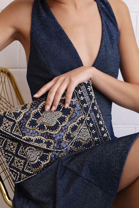 Navy Blue Clutch, Fancy Clutch, Boho Handbag, Beaded Patterns, Boho Handbags, Blue Clutch, Luxury Clutch, Embroidered Clutch, Beaded Bag