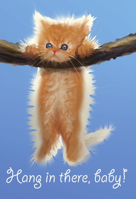 hang in there cat poster | Hang in there, baby by *dinmoney on deviantART Hang In There Cat, Baby Image, Cats Tumblr, Cat Halloween Costume, Cat Sketch, Hang In There, Cat Poster, Baby Images, Cat Coloring Page