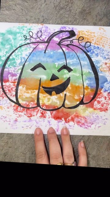 Shaving Cream Pumpkin Art, Painting With Aluminum Foil, Halloween Texture Art, Watercolor Pumpkin Art, Tin Foil Painting, Preschool Pumpkin Activities, Tie Dye Pumpkin, Prek Halloween, Tin Foil Crafts