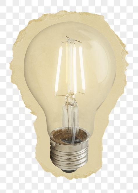 Paper Shapes Design, Light Bulbs Aesthetic, Light Bulb Aesthetic, Lamp Png, Brain Png, Collage Png, Aesthetic Elements, Light Bulb Design, Light Png