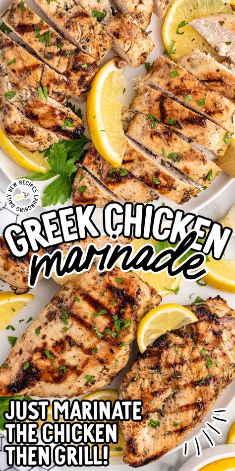 Greek Marinade For Chicken, Mediterranean Chicken Marinade, Mediterranean Chicken Breast, Baked Chicken Marinade, Grilled Boneless Chicken Breast, Greek Chicken Breast, Chicken Breast Marinade, Greek Grilled Chicken, Greek Marinated Chicken