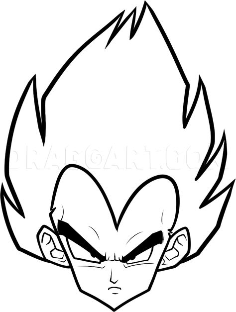 How To Draw Vegeta Easy, Step by Step, Drawing Guide, by Dawn | dragoart.com Graffiti Clipart, Goku Characters, Anime Clipart, Cool Drawings For Kids, Heart Anime, Face Coloring, Drawing Dragon, Dbz Drawings, Characters Drawing