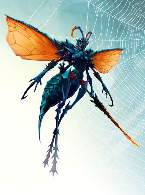 ArtStation - Tarantula Hawk - CDC, Lyuben Rusinov Humanoid Insect, Humanoid Dragon, Tarantula Hawk, Creature Reference, Character Design Challenge, Beast Creature, Monster Concept Art, Fantasy Races, Insect Art