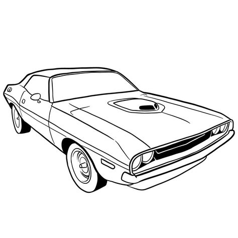 How to draw Dodge Challenger 1970 Dodge Challenger Tattoo, Dodge Challenger Drawing Easy, Dodge Challenger Drawing, Dodge Drawing, Dodge Drawing Ideas, How To Draw Nemo, Dodge Charger 1970 Drawing, Dodge Challenger 1970, 2018 Dodge Challenger Srt