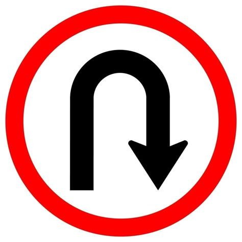 U Turn Right Traffic Road Sign Traffic Road Signs, U Turn Sign Road, Traffic Signs Printables Free, Traffic Signs Printables, Stop Sign Printable, Road Signs Printable, U Turn Sign, Traffic Signs And Symbols, All Traffic Signs