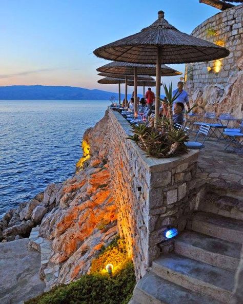 Hydronetta Bar, Hydra  Nothing beats a glass of ouzo as the sun extinguishes itself in the wine-dark sea. Hydra Greece, Most Romantic Places, Greece Islands, Visiting Greece, Places In The World, Romantic Places, Greece Travel, Most Romantic, Greek Islands