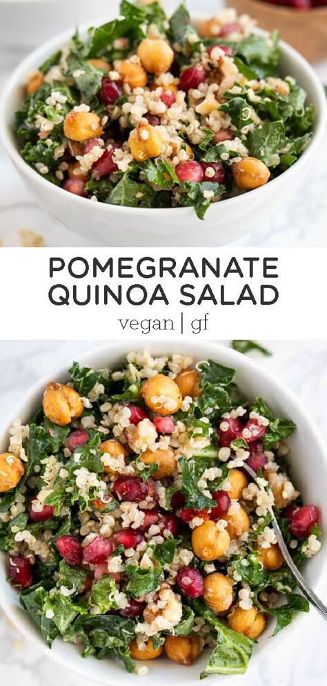 Best Quinoa Salad, Healthy Steak Recipes, Couscous Healthy, Best Quinoa, Healthy Steak, Salad With Pomegranate, Kale Quinoa, Winter Salad Recipes, Kale Quinoa Salad