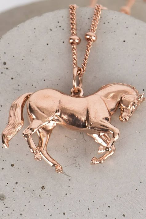 Horse Pens, Equine Jewelry, First Horse, Horse Club, Horse Pendant, Equestrian Jewelry, Gold Horse, Horse Necklace, Equestrian Lifestyle