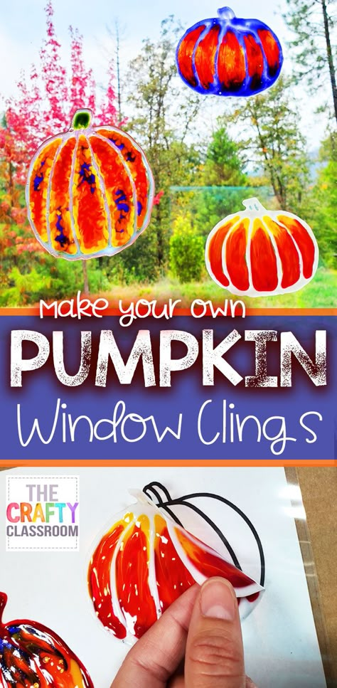 Fall Window Art, Preschool Pumpkins, Classroom Window Decorations, Fall Window Decorations, Window Art Diy, Dry Field, Fall Leaf Art Projects, Window Decor Diy, Pumpkin Art Project