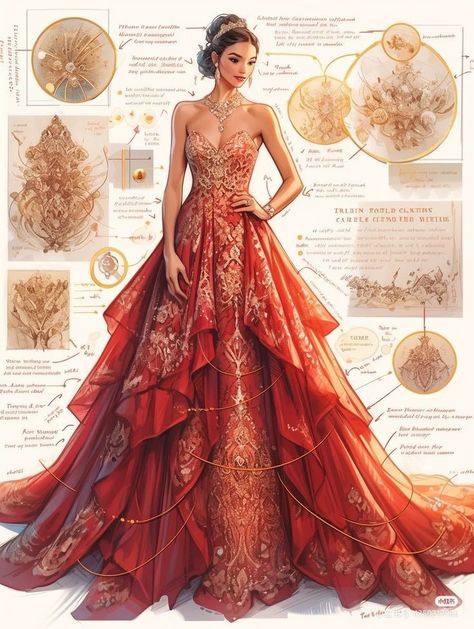 Old Ball Gowns, Digital Dress, Beautiful Long Dresses, Dress Design Drawing, Dress Art, Fashion Sketches Dresses, Fantasy Dresses, Fashion Drawing Dresses, Fashion Illustration Dresses