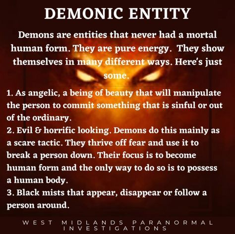 West Midlands Paranormal Investigations Facts About Demons, Demon Information, Demonic Attachment, How To Summon A Demon, Demonology Demons, Demonic Signs, Demonic Entities, Demonic Entity, Paranormal Facts