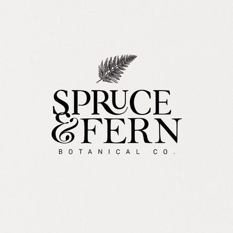 Spruce & Fern branding ~ Think this is currently one of my favourite brands to date and can’t get over the ampersand and font 😍 • Keep… Ampersand Logo Design, Plant Shop Logo, Fern Logo, Ampersand Logo, Graphic Designer Studio, Ci Design, Clean Logo Design, Cleaning Logo, Organic Plant