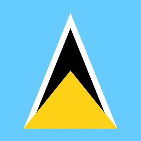 American Room, St Lucia Flag, Yellow Triangle, Isosceles Triangle, National Flags, Black Fact, Flag Tattoo, Saint Lucia, The Colony