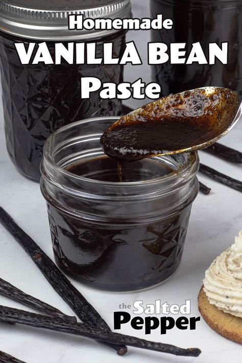 This homemade vanilla paste does not require any cooking and it is ready in 5 minutes. You need a high-speed blender and just a few ingredients to make your own vanilla paste. It is economical to make and you can use vanilla paste in any recipe that calls for vanilla extract. Vanilla Flavoring Recipe, Diy Flavored Extracts, Best Homemade Vanilla Extract, Mexican Vanilla Extract, Vanilla Beans For Extract, Homemade Butter Extract, How To Make Flavored Extracts, How To Make Vanilla, Savory Vanilla Recipes