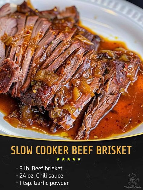 Bobby Flay 🌮🍖🍕 | Slow Cooker Beef Brisket | Facebook How To Cook A Beef Brisket, Beef Brisket Crock Pot, Brisket Recipes Crockpot, Slow Cooker Beef Brisket, Bbq Brisket Recipes, Brisket Crock Pot, Bbq Beef Brisket, Slow Cooker Brisket, How To Make Bbq