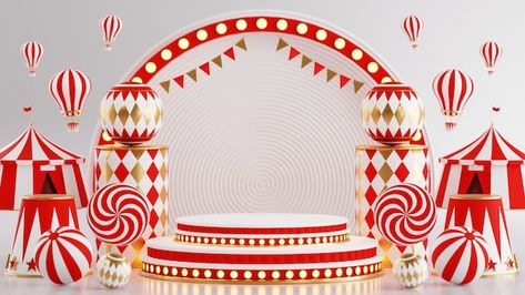 Carnival Stage Design, Carnival Backdrop, Fair Theme, Circus Theme Party, Illustrator Design Tutorial, Carnival Theme, Circus Poster, Tent Decorations, Circus Tent