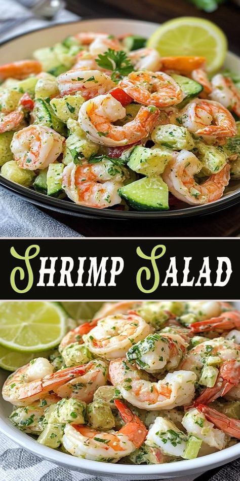 Shrimp Salad Meal Prep, Shrimp Healthy Meals, Shrimp Salad Recipes Healthy Low Carb, Shrimp Salad Recipes Using Cooked Shrimp, Shrimp And Salad, Lunch Ideas With Shrimp, Shrimp And Cucumber Salad, Easy Shrimp Salad Recipe, Cucumber Shrimp Salad