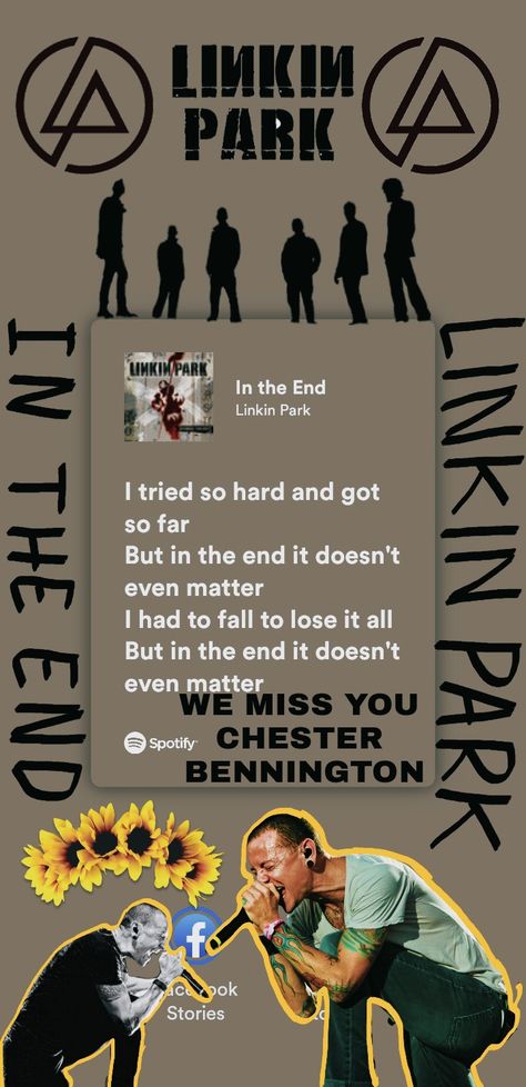 In The End Linkin Park, In The End Lyrics, Spotify Art, Lyrics Song, Lyric Poster, Thought Quotes, Chester Bennington, Deep Thought, Linkin Park