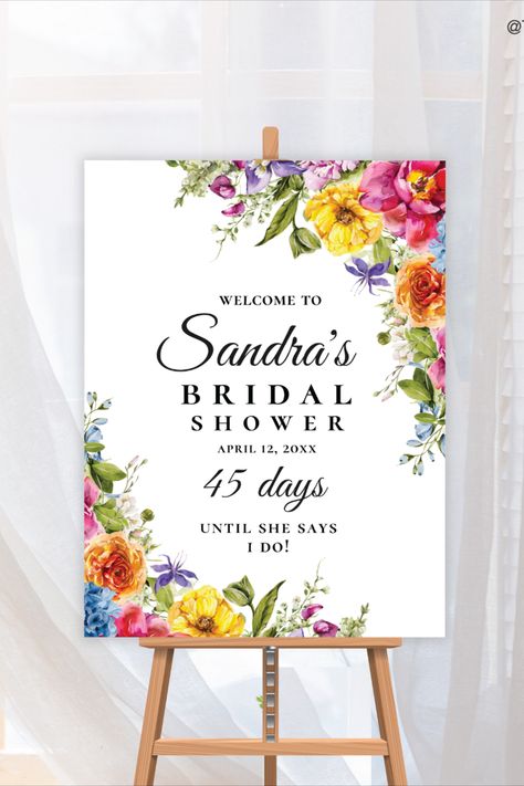 Vibrant Spring Wedding Colors, Colorful Bridal Shower Ideas, Wild Flowers Garden, Floral Bridal Shower Theme, Bridal Shower Poster, Wedding Theme Color Schemes, Wildflower Decor, Wildflower Wedding Theme, Flower Kitchen