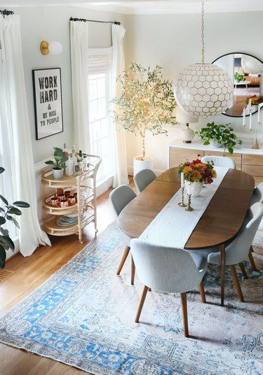 Variety of pieces, light, chairs Modern Minimal Dining Room, Minimal Dining Room, Apartment Dining Room, Apartment Dining, Dining Room Remodel, Dinning Room Design, Dining Room Interiors, The Dining Room, Dining Room Inspiration