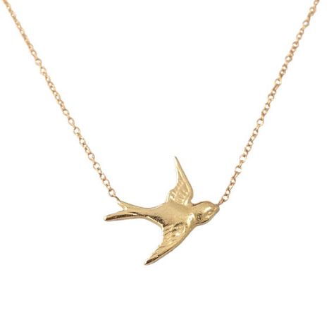 Sparrow Bird 14K Solid Gold Charm Pendant Necklace ~ In Stock! Ready to Ship! (Dainty Boho Swallow B Sparrow Necklace, Danty Necklace, Solid Gold Charms, Sparrow Bird, Bird Necklace, Solid Gold Chains, Crescent Moon Necklace, Ruby Necklace, Solitaire Necklaces