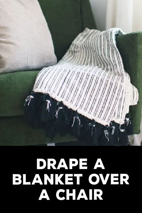 How to Drape a Blanket Over a Chair Blanket Draped Over Chair, Blanket On Chair, Painting A Kitchen, Modern Chair Design, Room Sofa Ideas, Chair Design Modern, Statement Chairs, Heavy Blanket, Living Room Aesthetic