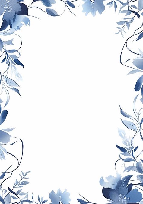 watercolor floral frame with blue florals in white White Floral Background, Blue Floral Background, Blue Floral Frame, Blue Floral Border, Blue Floral Border Design Frames, Blue Floral Frame Background, Blue Flowers Background, White Background Wallpaper, Blue Floral Watercolor Border