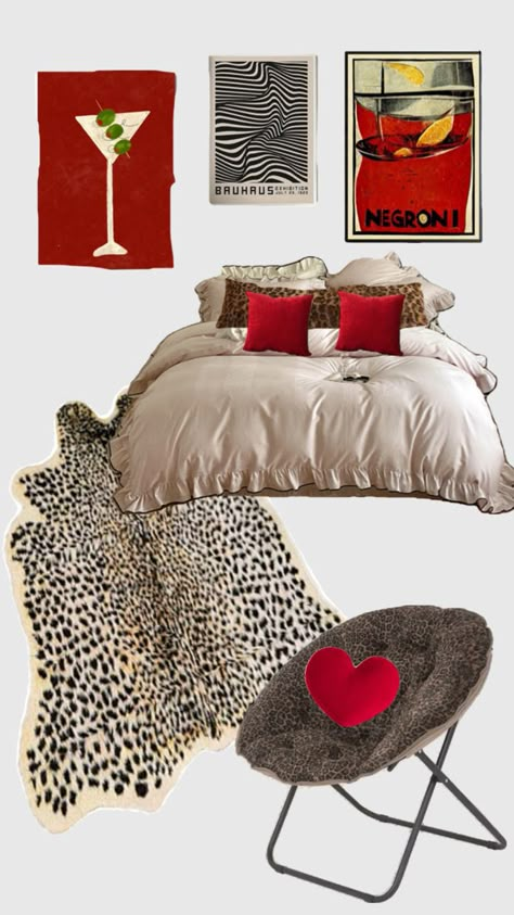 Leopard Bedroom Decor, Dream Apartment Decor, Future Apartment Decor, Bedroom Red, Redecorate Bedroom, Apartment Decor Inspiration, Dream Room Inspiration, Room Makeover Bedroom, Room Makeover Inspiration