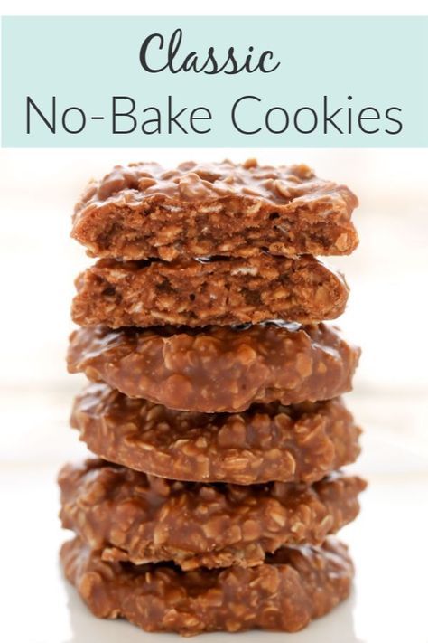 Easy No Bake Cookies, Chocolate Chip Shortbread Cookies, Dessert Homemade, Dessert Cookies, Peanut Butter Oats, Baking Recipes Cookies, Easy No Bake Desserts, Cookies Chocolate, Desserts For A Crowd