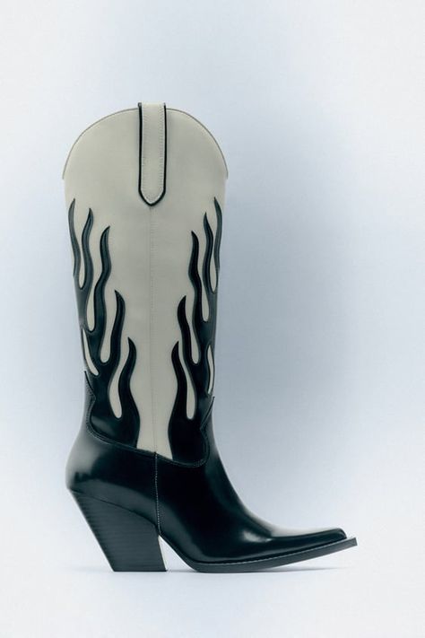 Flame Cowboy Boots, High Heel Cowboy Boots, Navy Blue Boots, Knee High Cowboy Boots, Suede Cowboy Boots, Cowboy Ankle Boots, White Cowboy Boots, Knee High Boots Flat, Fashion Cowboy Boots