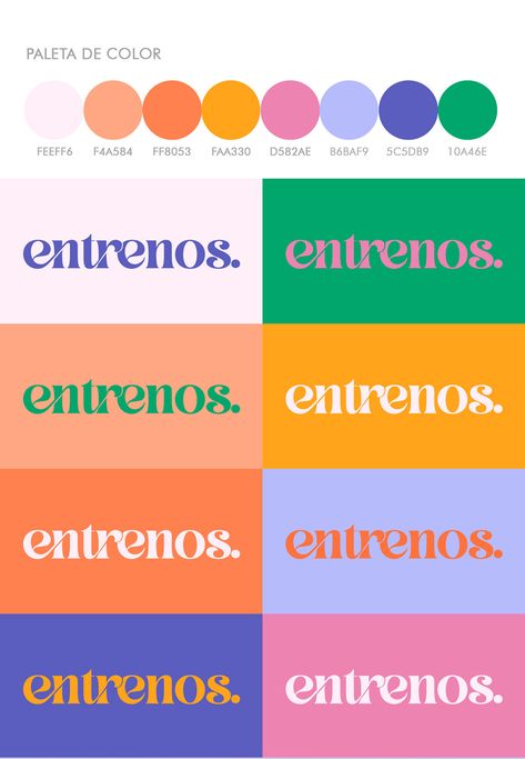 ENTRE NOS - BRANDING - AGO 2021 on Behance Vibrant Pastel Aesthetic, Color Palette For Clothing Brand Logo, Motivating Color Palette, Color Palette For Marketing Agency, Neon Color Branding, Miami Colour Palette, Graphic Design Agency Logo, Professional Branding Design, Colourful Branding Design